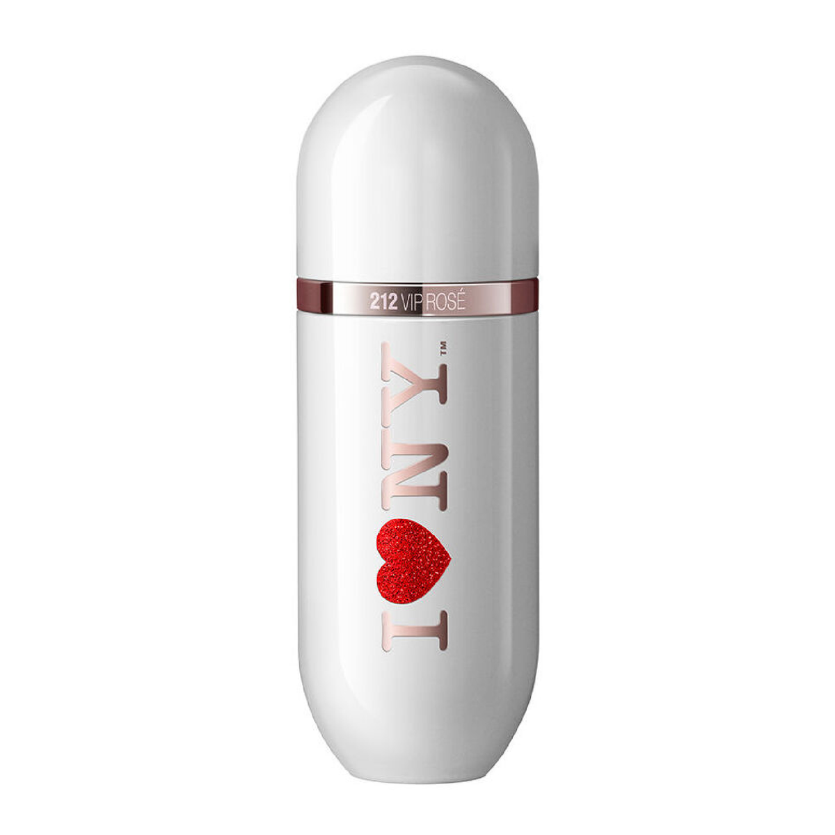 Carolina Herrera 212 VIP Rosé I Love NY Limited Edition — somente o frasco em fundo branco