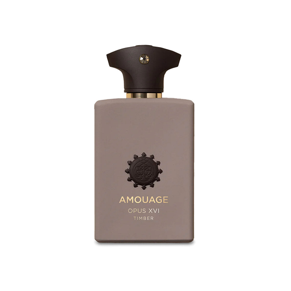 Amouage Opus XVI Timber — somente o frasco em fundo branco